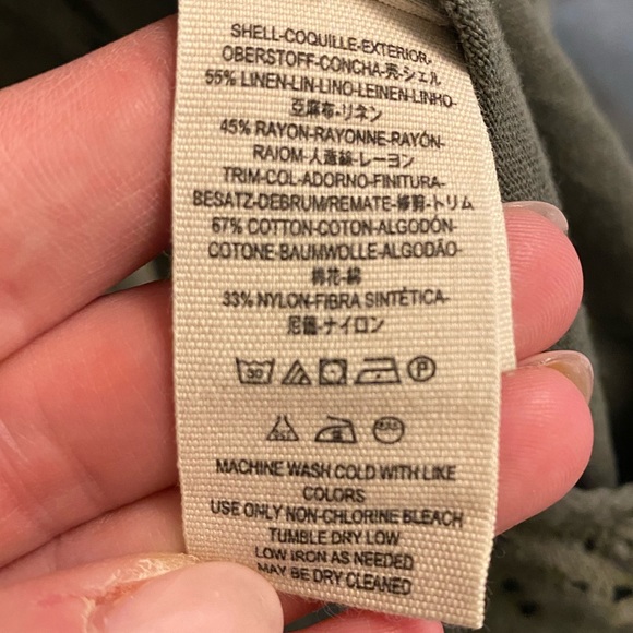 COPY - Free People Military Emilia Lace Trim Jacket/Top Olive Green MEDIUM - Picture 9 of 11